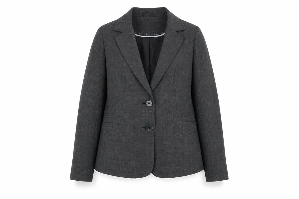Front view of Papaya women’s grey, size UK 18, two-button suit jacket