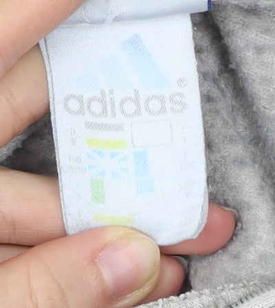 Adidas Men’s Beige 1/4 Zip Sweatshirt L High Neck Logo Pullover