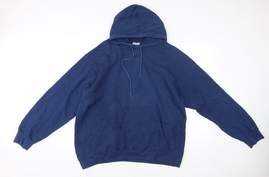 Nike Mens Blue Pullover Hoodie XL Fleece Cotton Blend