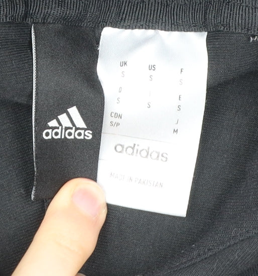 Adidas Men’s Black Pullover Hoodie Small Logo Fleece Sweatshirt
