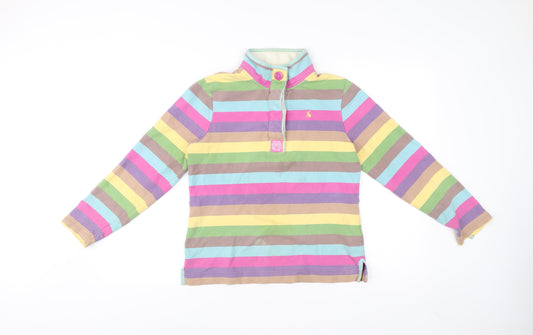 Joules Women’s Multicoloured Striped Henley Sweatshirt Size 10