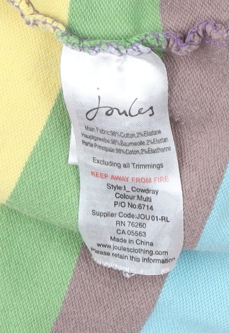 Joules Women’s Multicoloured Striped Henley Sweatshirt Size 10