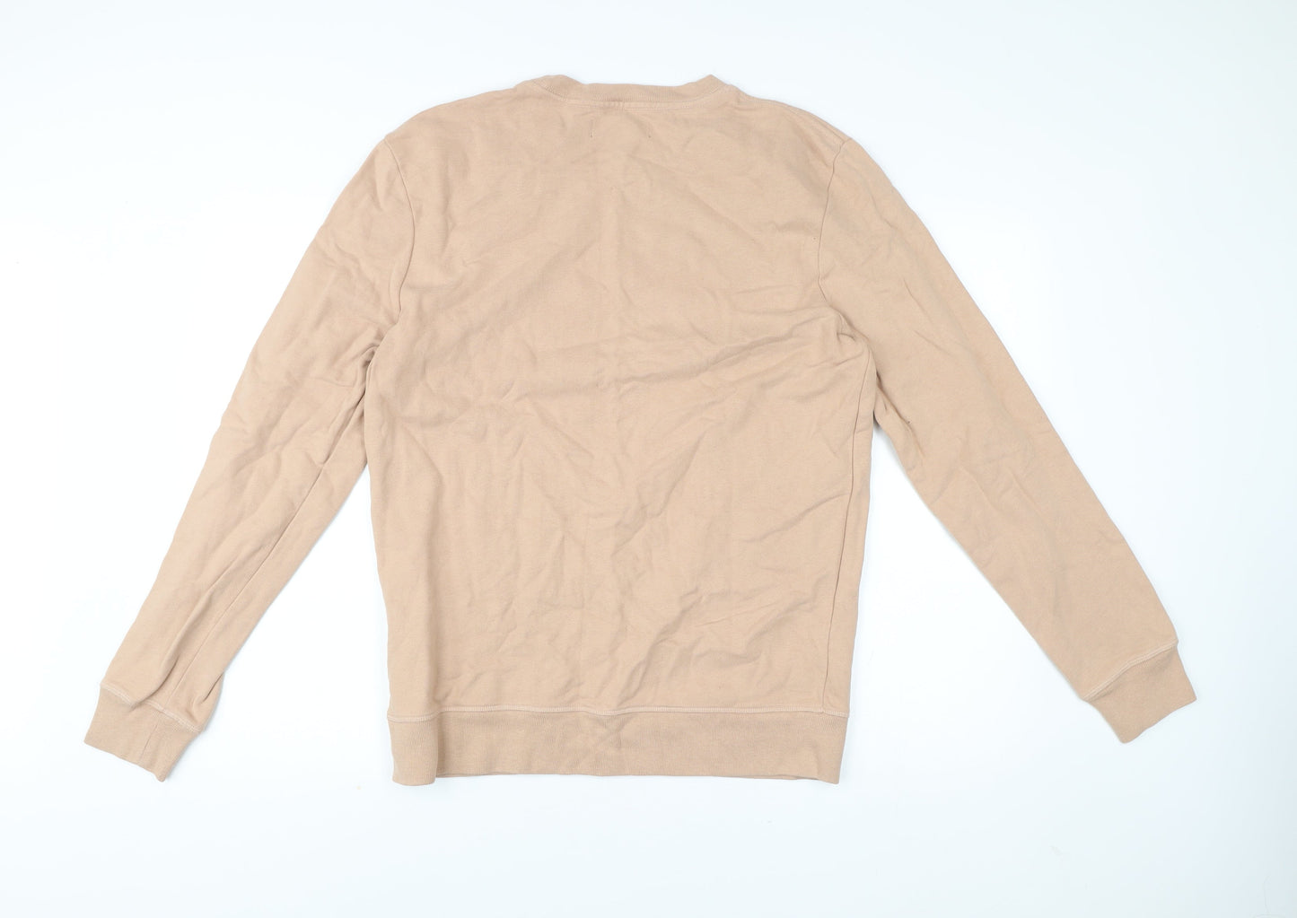 AllSaints Mens Beige Medium Pullover Sweatshirt Crew Neck Cotton