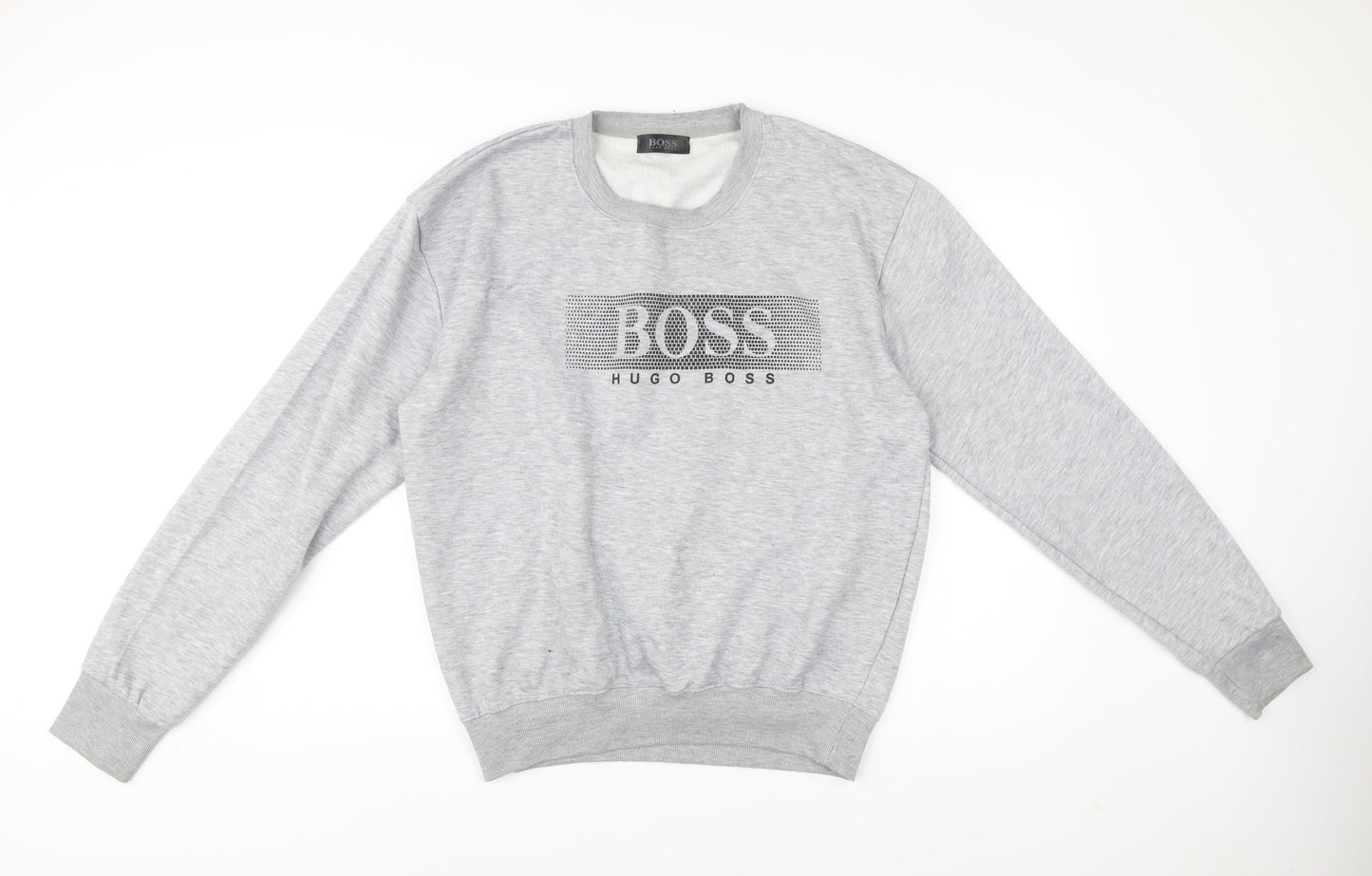 Hugo Boss Mens Grey XL Logo Sweatshirt Crew Neck Pullover