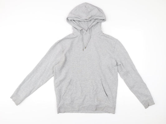 Topman Men’s Grey Pullover Hoodie Small Regular Fleece Cotton Blend