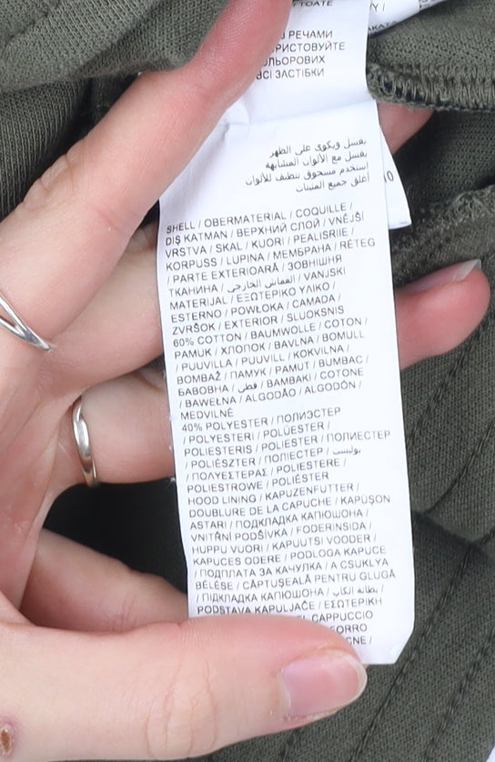 Puma Girls Green Full Zip Hoodie 11-12Y Cotton Blend Colourblock