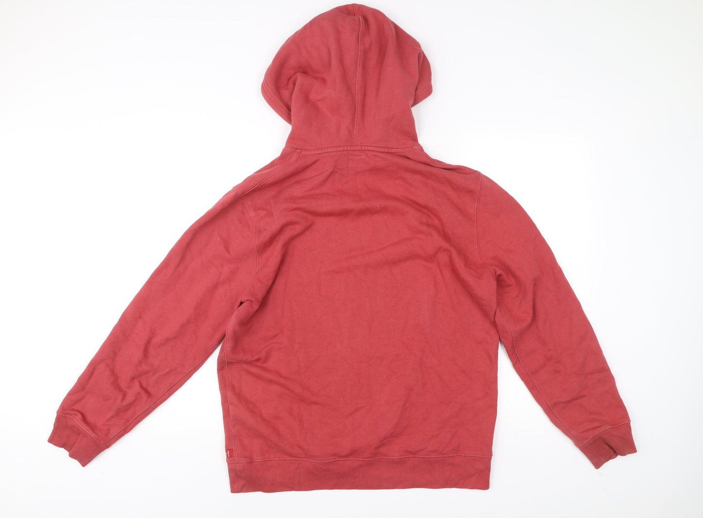 Levi's Men Red Pullover Hoodie M Logo Graphic Long Sleeve