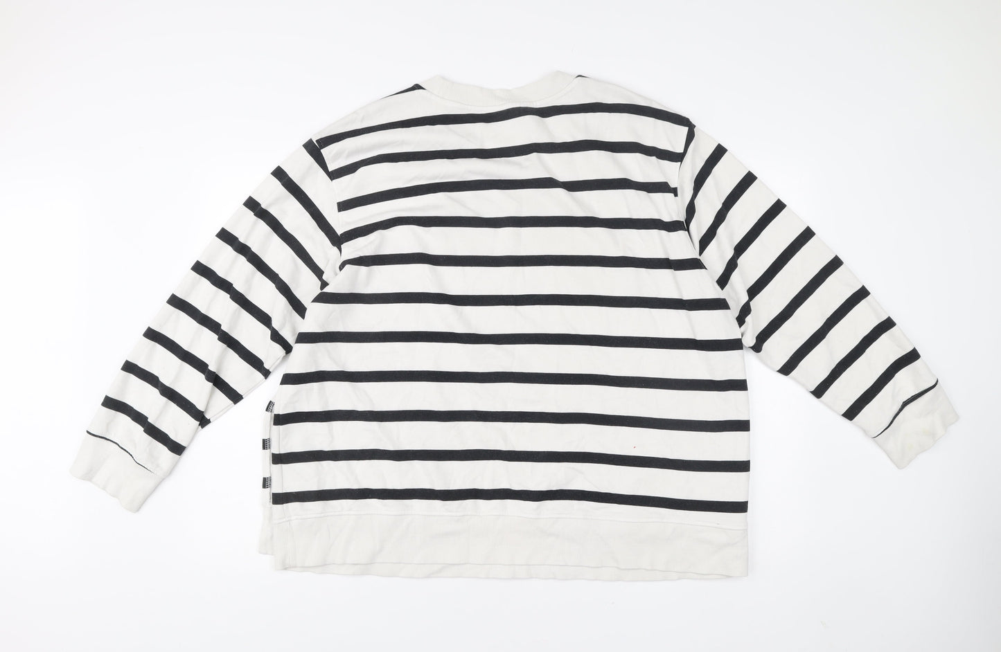 H&M MAMA Women’s Black White Striped Sweatshirt XL Cotton Blend