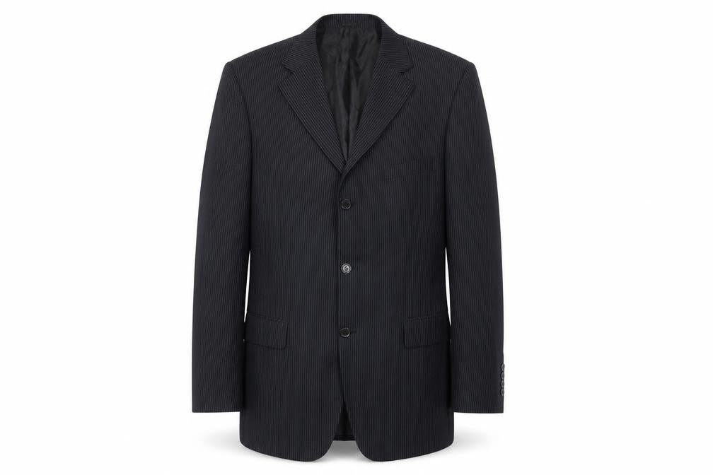 A2Bay Limited Edition Men’s Black Pinstripe Wool Blazer Jacket Size 42