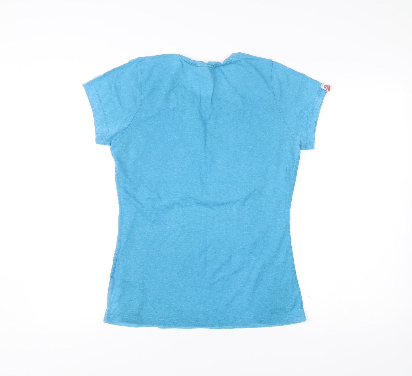 Superdry Womens Blue Graphic Slim Fit T-Shirt Size L Casual