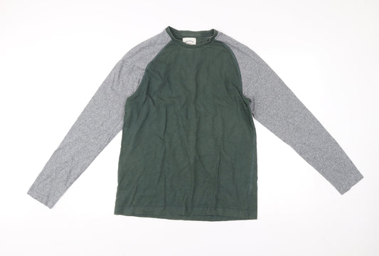Fat Face Men’s Green Grey Long Sleeve Cotton Casual Top S