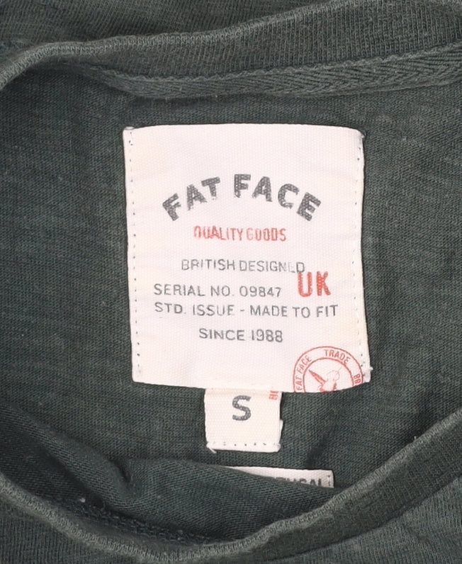 Fat Face Men’s Green Grey Long Sleeve Cotton Casual Top S