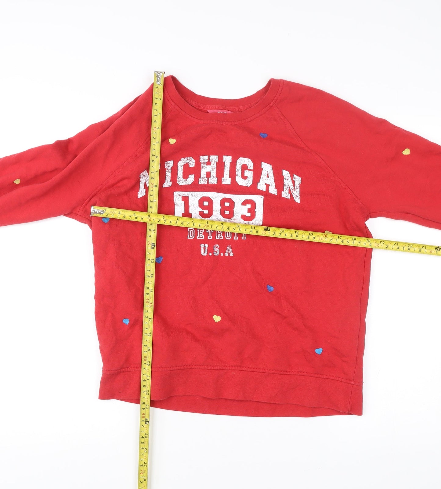 Next Women’s Red Michigan 1983 Sweatshirt Size 12 Cotton Pullover