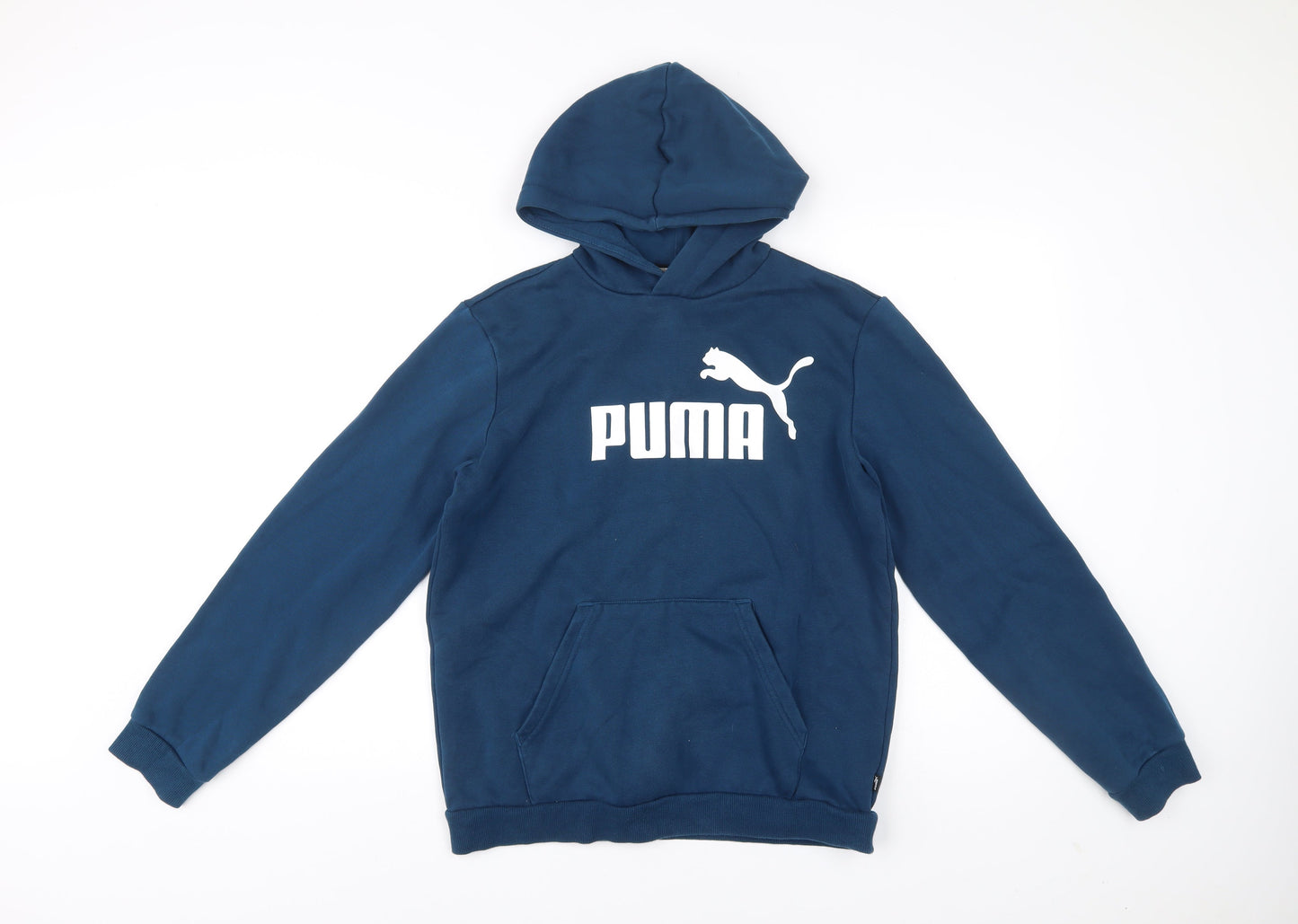 Puma Boys Blue Pullover Hoodie 15-16 Years Logo Sportswear