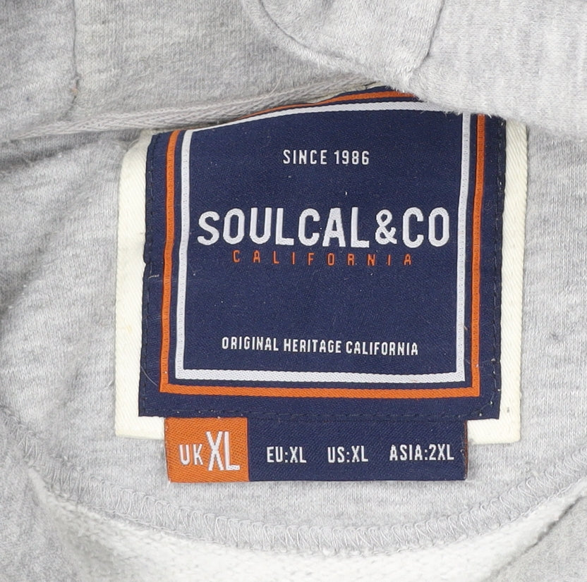 SoulCal & Co Men's Grey XL Pullover Hoodie Logo Hooded Sweatshirt