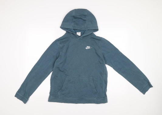 Nike Teens Blue Pullover Hoodie XL Cotton Blend Sportswear