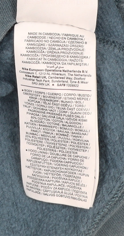 Nike Teens Blue Pullover Hoodie XL Cotton Blend Sportswear