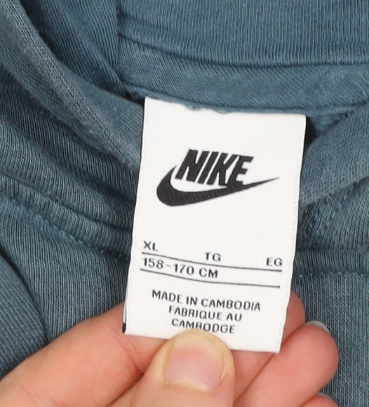Nike Teens Blue Pullover Hoodie XL Cotton Blend Sportswear