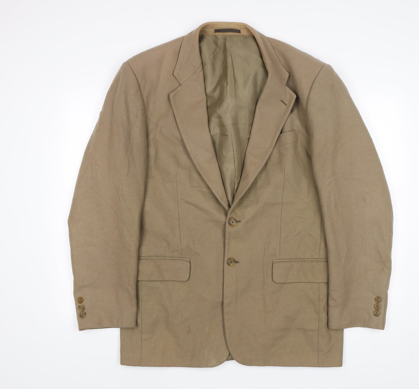 Burton Menswear Men's Beige Wool Blend 40 Long Blazer Jacket