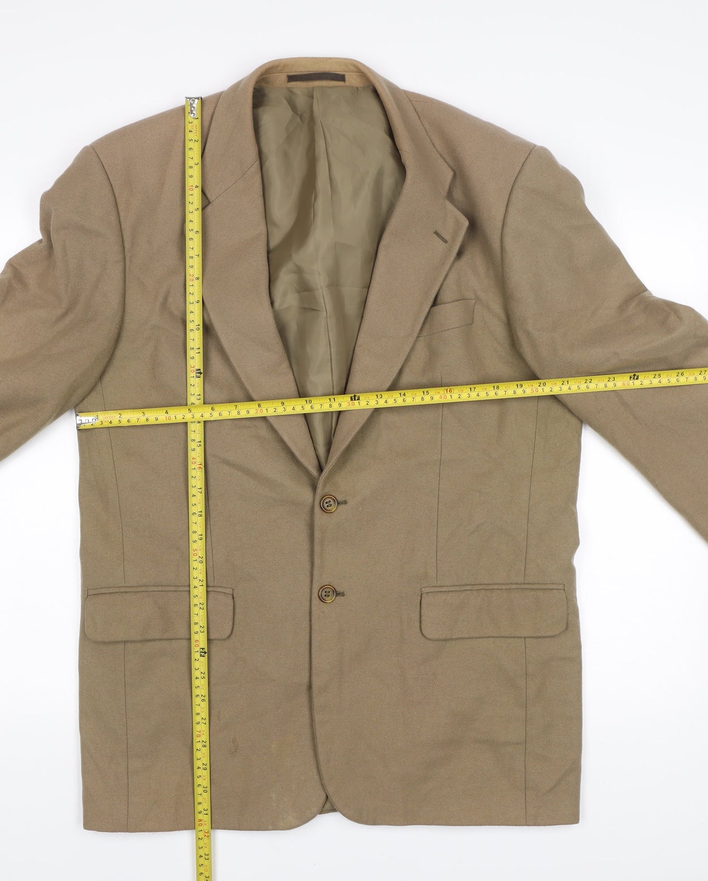 Burton Menswear Men's Beige Wool Blend 40 Long Blazer Jacket