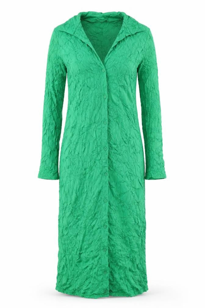 PrettyLittleThing Womens Green Long Sleeve Shirt Dress Size 10