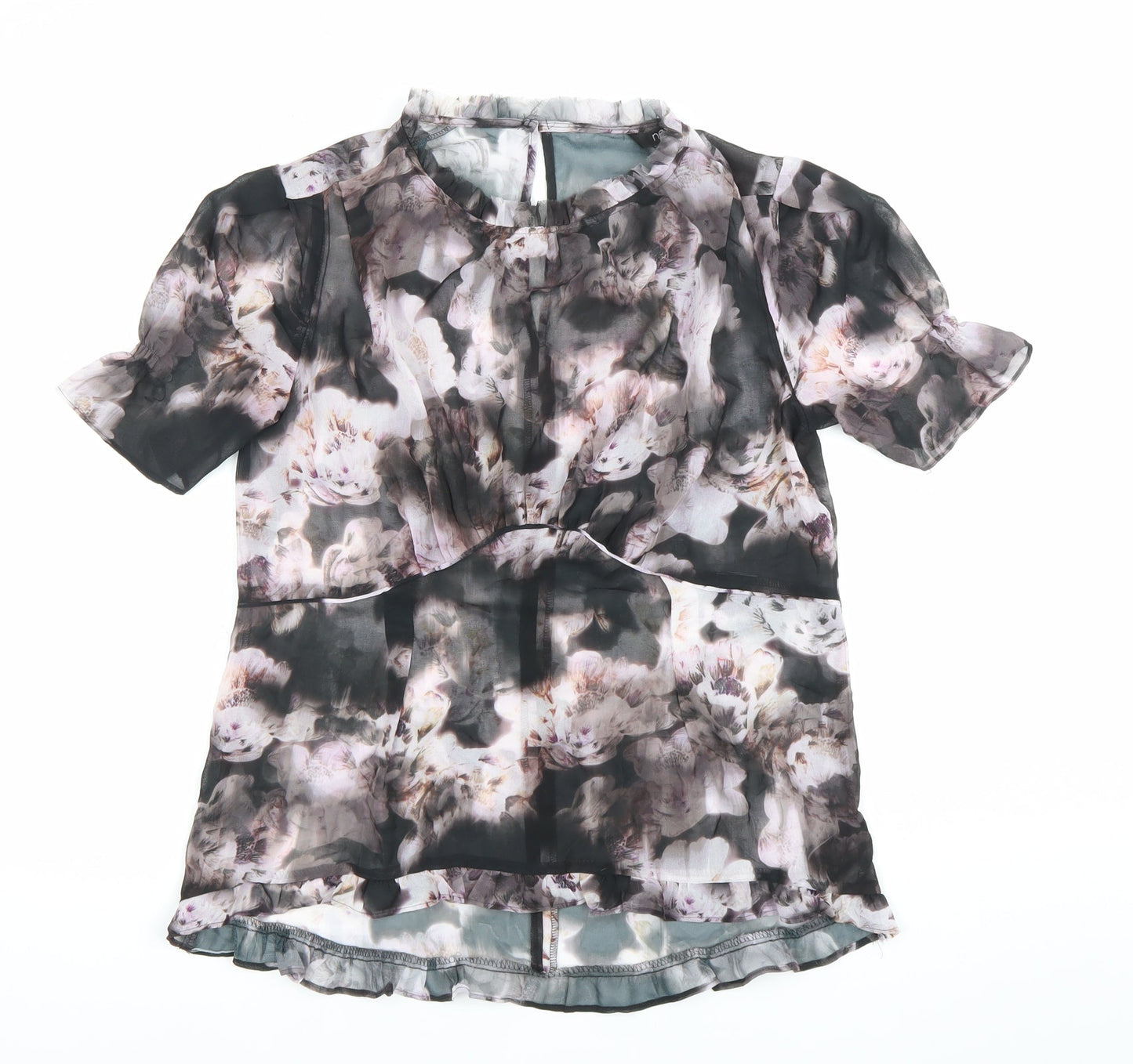 Next Womens Floral Sheer Chiffon Blouse Size 8 Multicoloured Tunic