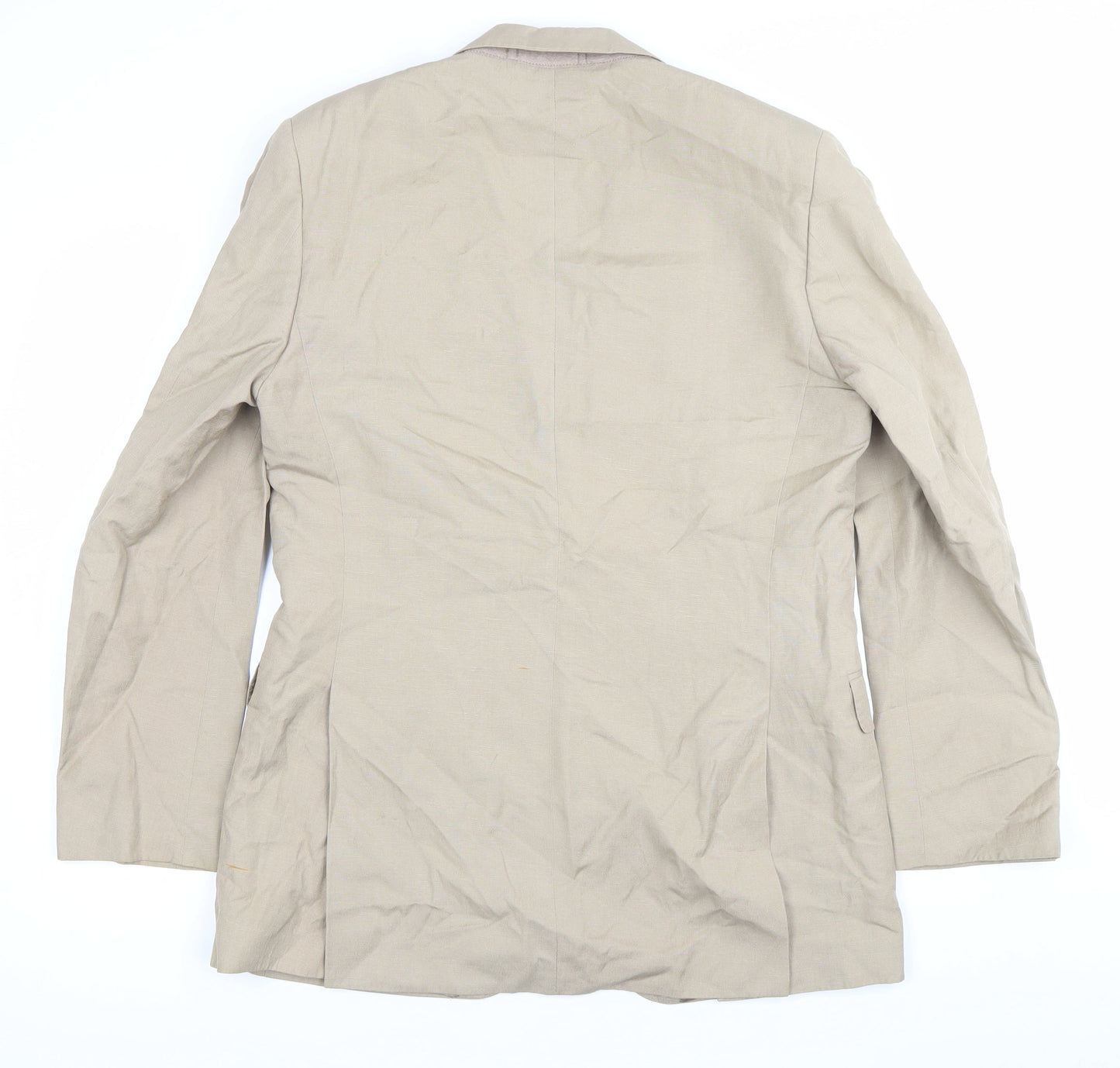 Jaeger Men's Beige Linen Silk Blazer Jacket 40R Regular Fit