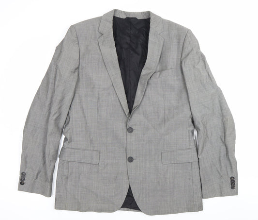 Hugo Boss Men’s Grey Wool Mohair Suit Jacket Chest Size 42