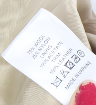 ASOS Women’s Beige Wool Blend Pea Coat UK 8 Mid-Length Classic