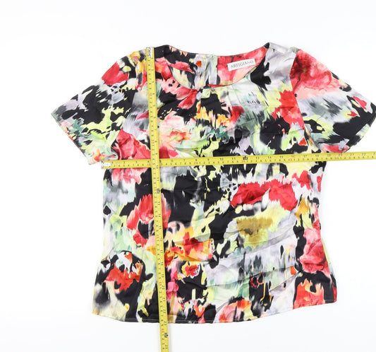 Artigiano Womens Multicoloured Silk Floral Blouse UK 12