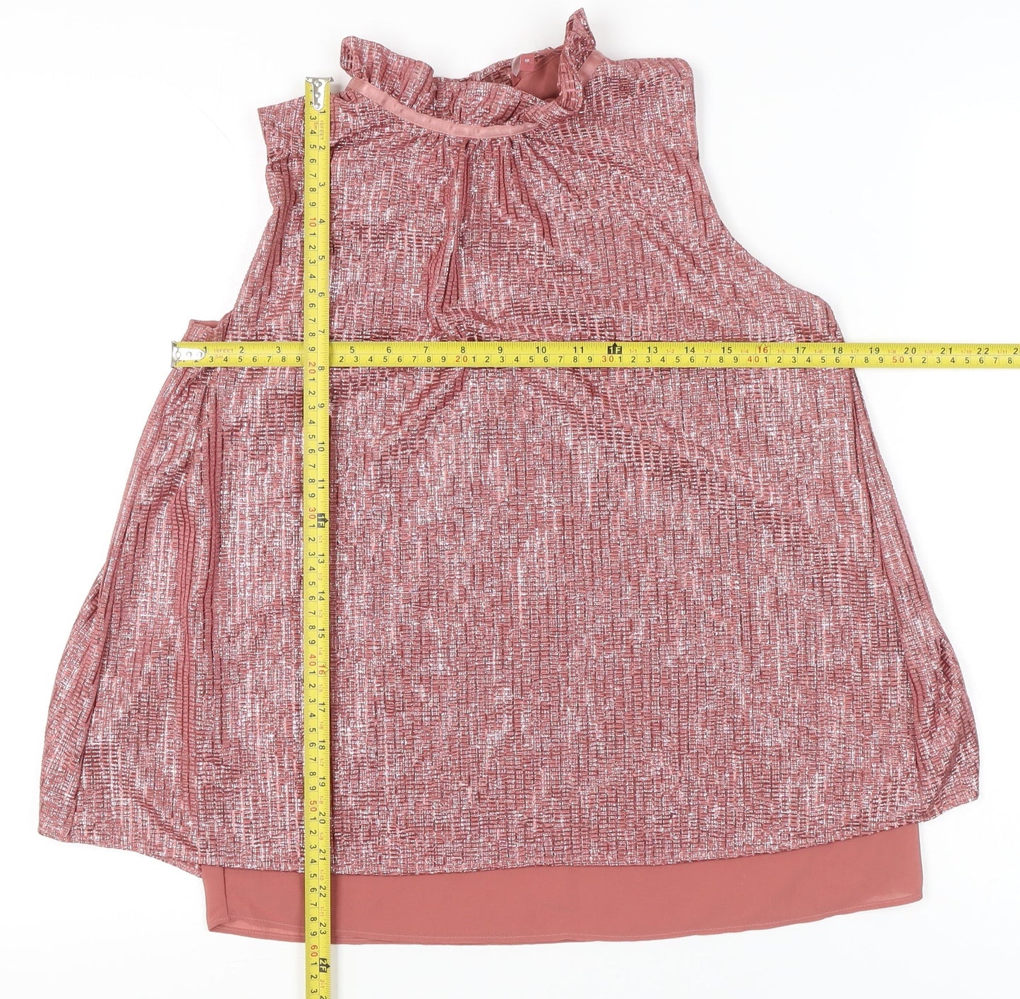 Next Women’s Pink High Neck Sleeveless Tunic Blouse Size 10