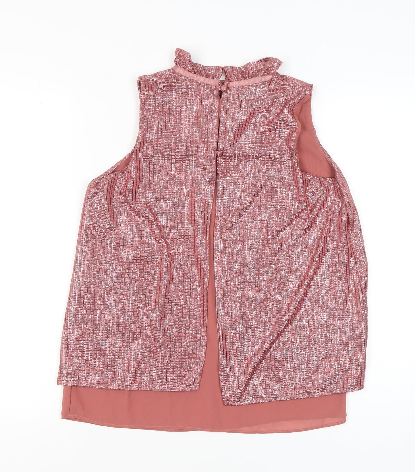 Next Women’s Pink High Neck Sleeveless Tunic Blouse Size 10