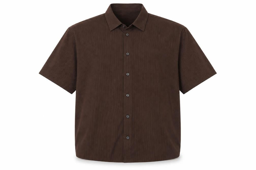Jack & Jones Men’s Brown XL Short Sleeve Striped Button-Up Shirt