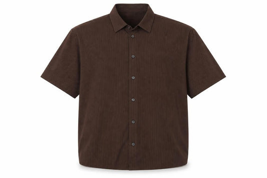 Jack & Jones Men’s Brown XL Short Sleeve Striped Button-Up Shirt