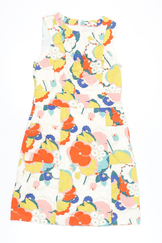 Boden Women’s Multicoloured Floral Shift Dress Size 10 Knee Length