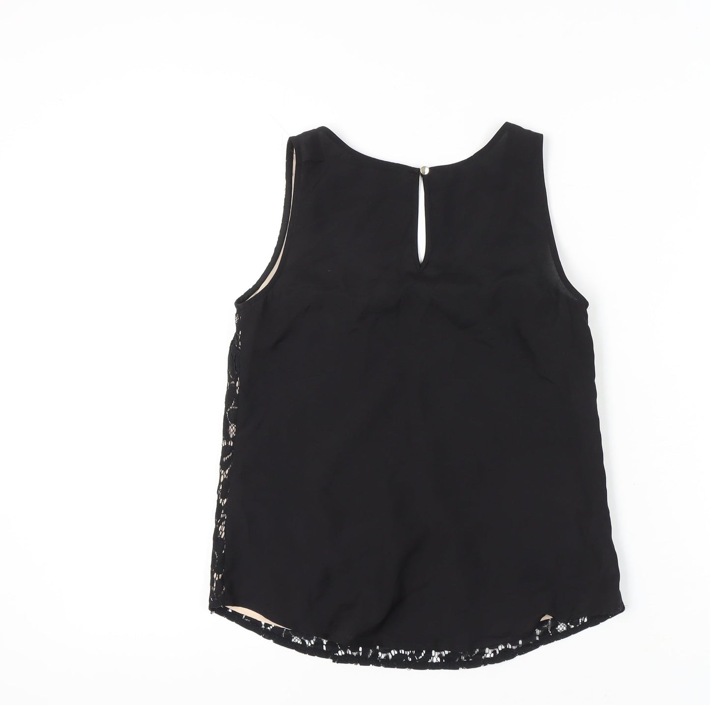 Oasis Womens Black Lace Sleeveless Blouse UK 8 Camisole Top
