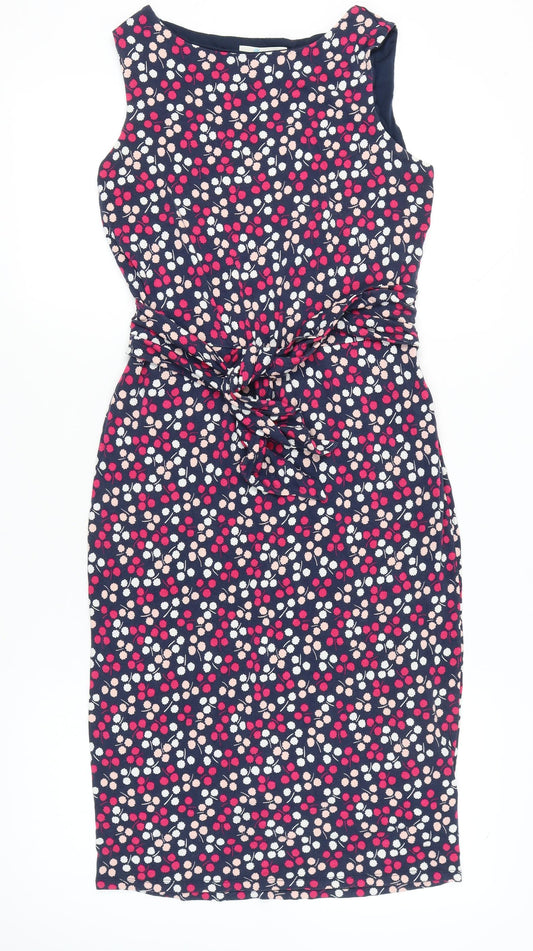 Boden Women’s Multicoloured Sheath Dress UK 10 Sleeveless Floral Knee Length