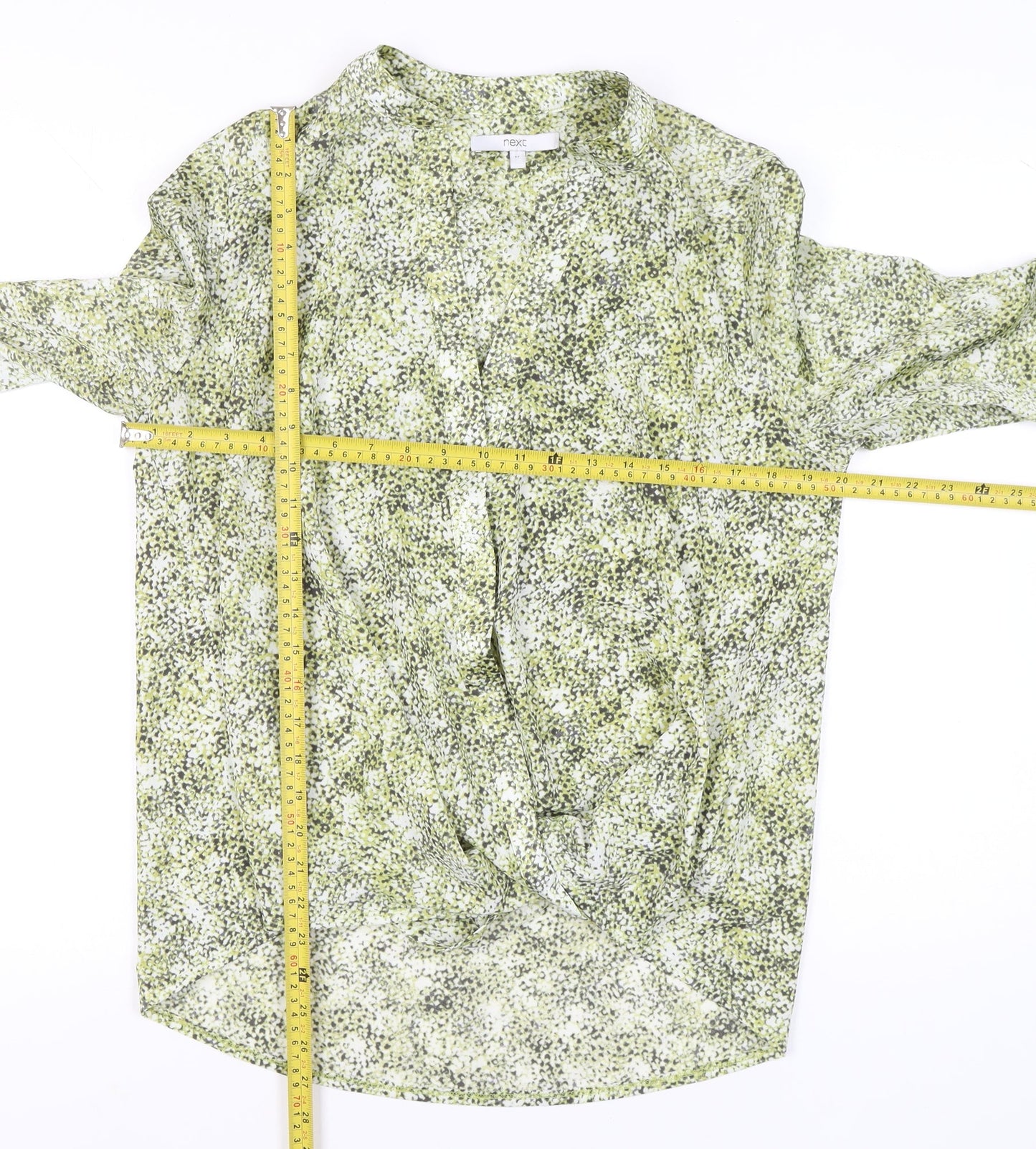 Next Womens Green Floral Long Sleeve Blouse Size 14