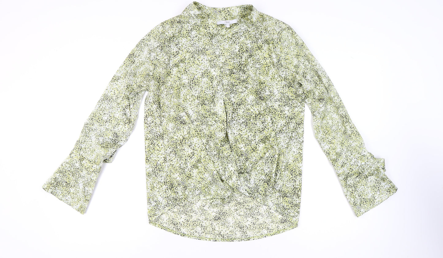 Next Womens Green Floral Long Sleeve Blouse Size 14