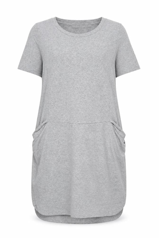 UP Moda Women’s Grey T-Shirt Dress Size S Casual Stretch Jersey