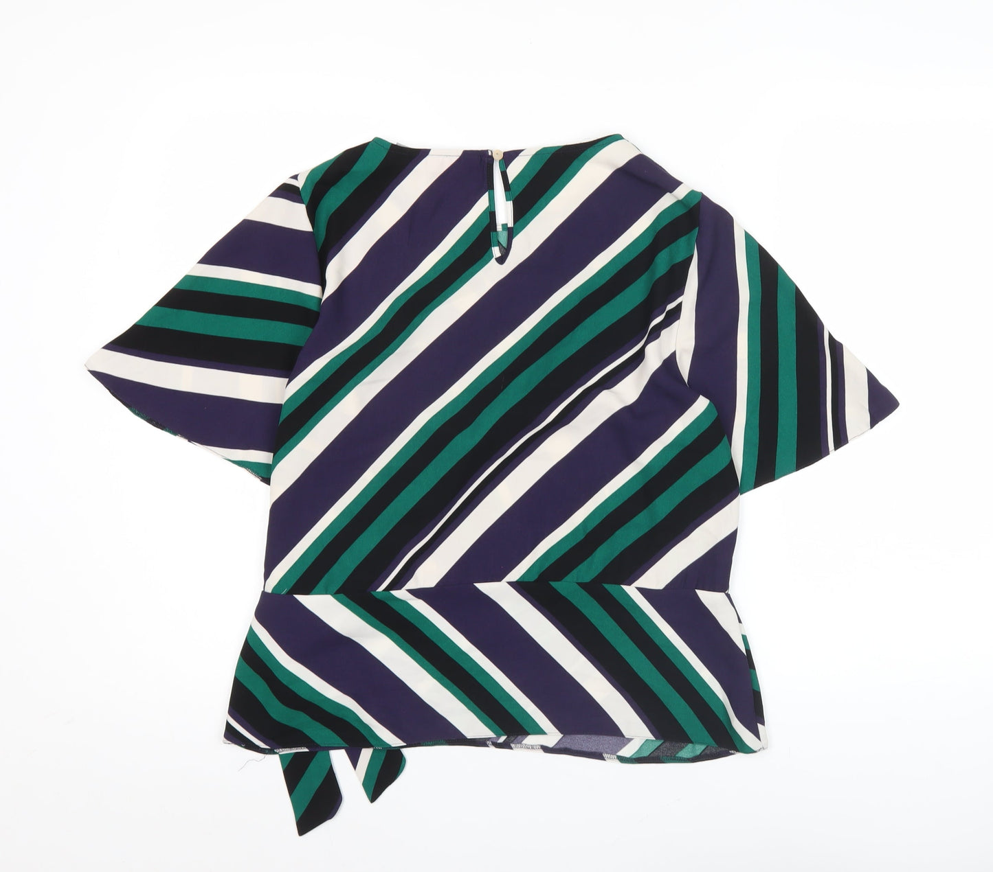 Dorothy Perkins Women's Multicoloured Striped Wrap Blouse Size 12