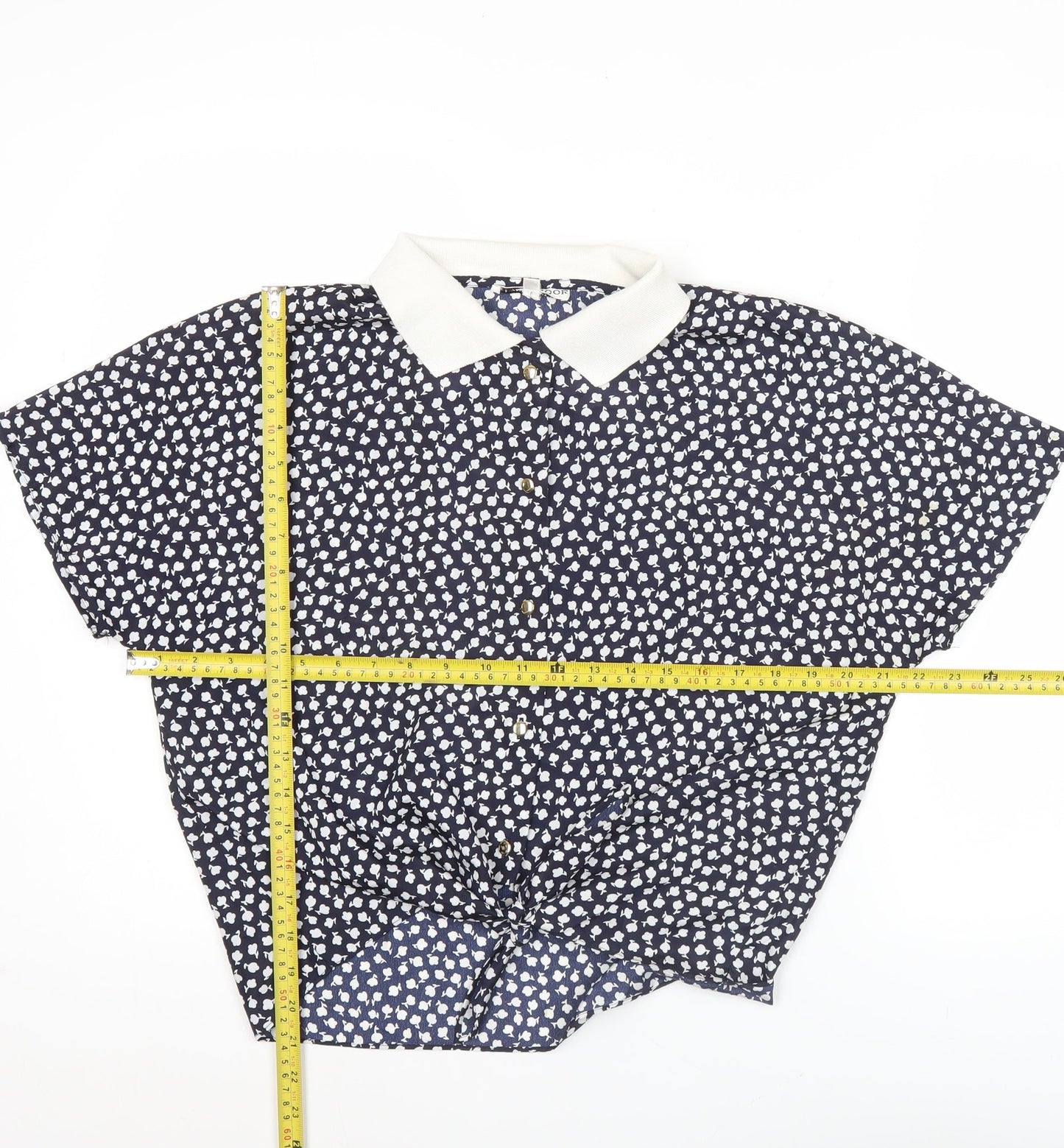 Windsmoor Women’s Blue Floral Collared Button-Up Shirt Size 16
