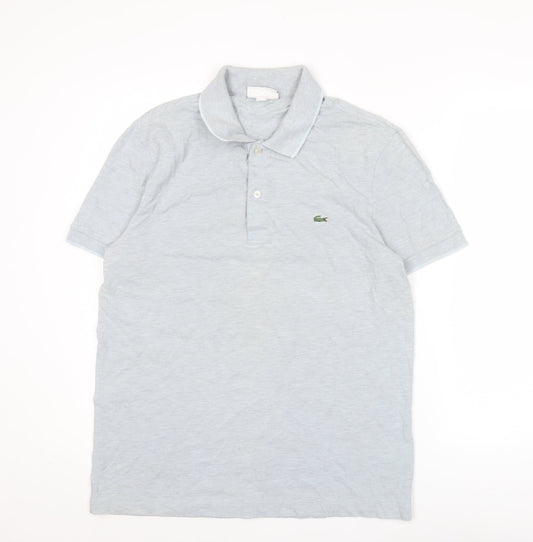 Lacoste Men’s Grey Polo Shirt M Regular Fit Cotton Blend