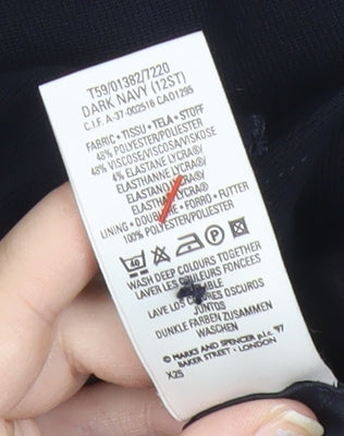 Marks and Spencer Women’s Blue UK 12 Short Sleeve Suit Jacket Classic