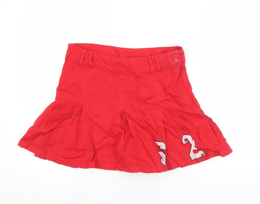 O'Neill Womens Red Sequin Logo Pleated Short Skirt Size S Casual