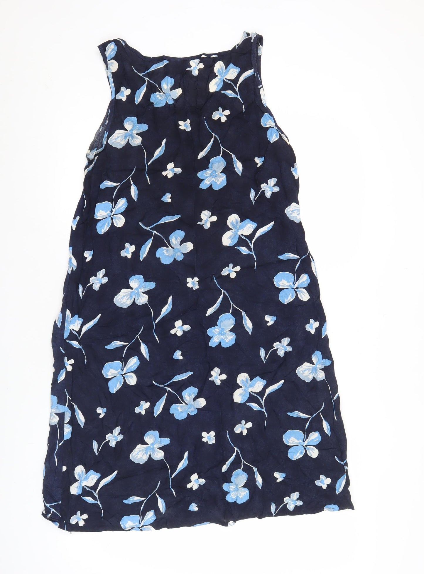 Basic Concept Women’s Blue Floral Viscose Shift Dress Size 12
