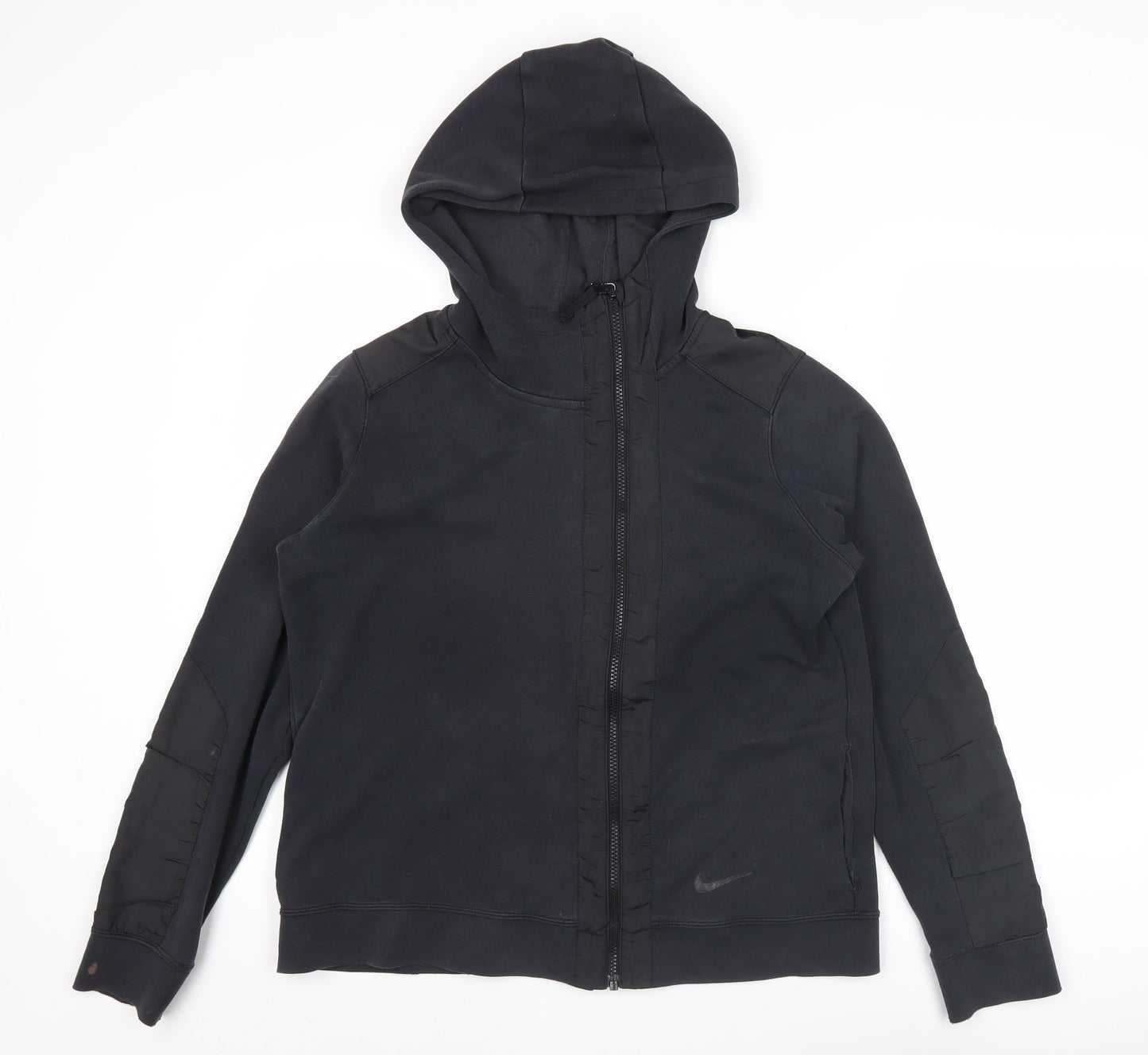 Nike Mens Black Full Zip Hoodie L Regular Fit Hooded Sweatshirt