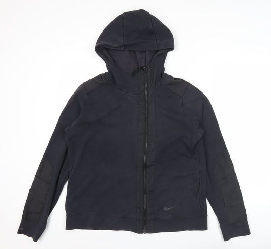 Nike Mens Black Full Zip Hoodie L Regular Fit Hooded Sweatshirt