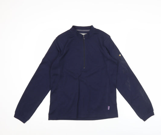 Regatta Womens Blue Size 12 Long Sleeve 1/4 Zip Active T-Shirt