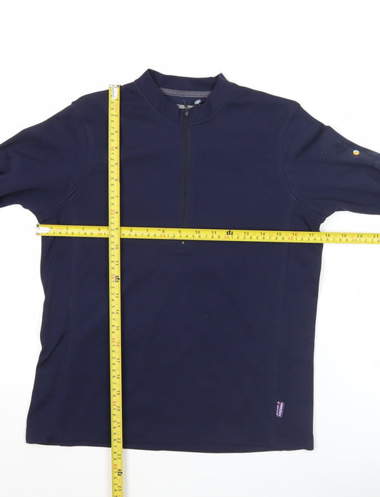 Regatta Womens Blue Size 12 Long Sleeve 1/4 Zip Active T-Shirt
